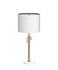 Gold Table Lamps Set Of 2 With Adjustable Height From 22 To 30 Inches, Dimmable Nightstand Lamps For Bedroom, Living Room, Console, Entryway, Marble Base, Farmhouse Modern Decor, Ideal Housewarming Gift