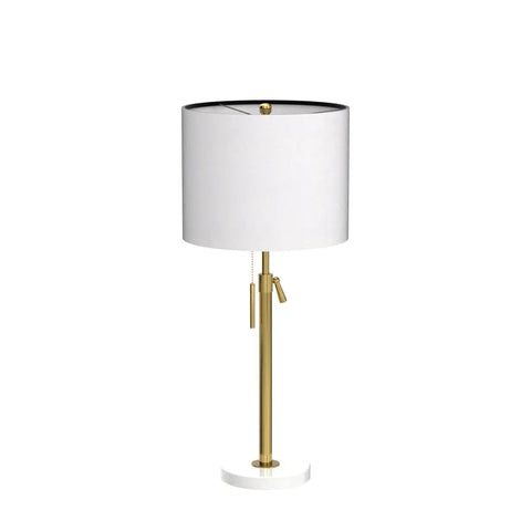Gold Table Lamps Set Of 2 With Adjustable Height From 22 To 30 Inches, Dimmable Nightstand Lamps For Bedroom, Living Room, Console, Entryway, Marble Base, Farmhouse Modern Decor, Ideal Housewarming Gift