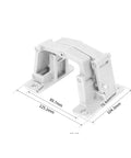 Heavy Duty Concealed Stone Door Hinges With Two Dimensional Adjustment for pipe wells, measures 125.2mm x 104.3mm.