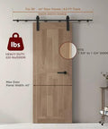 Heavy Duty Barn Door Hardware Kit With 200cm Rail System, Industrial Grade Steel Track And Quiet Nylon Rollers, installed view