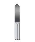 Badass 10 Piece V Groove Router Bits Set With Hella Sharp Carbide Cutter Tips For Detailed Woodwork PCB Engraving and Light Metal Cutting Jobs That Hit the Mark Every Time, close-up of a V groove router bit.