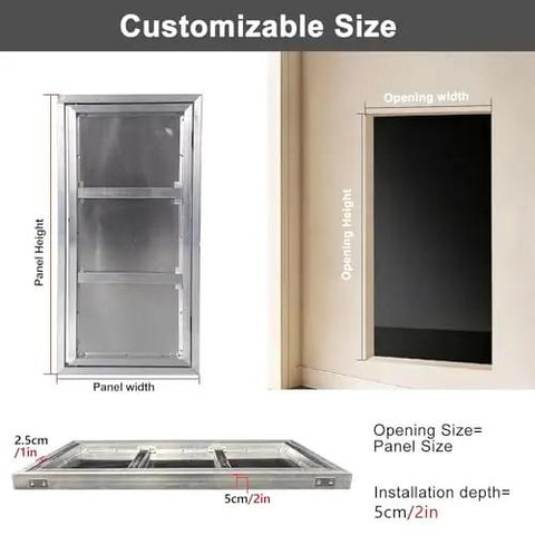 Top Shelf Aluminum Alloy Hidden Access Panel 33X41 Inch Fire Rated Waterproof Inspection Hatch For Tile Drywall size dimensions and installation guide.