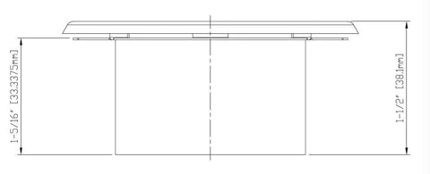 Side view diagram of RFC White Cover Plate Assembly 135 Degree For Fire Sprinkler Systems with dimensions in inches and millimeters.