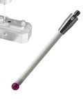 Side view of A-5000-3712 CMM touch probe stylus with 6mm ceramic ball tip, 100mm length, threaded handle