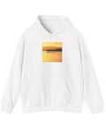 Cozy Hooded Sweatshirt With Sunset Molokai Hawaii Outrigger Canoe Art Made From 100 Percent US Grown Cotton Under US Cotton Trust Protocol Dyes Certified By OEKO TEX Eco Friendly Comfort For Everyday Wear displayed front view