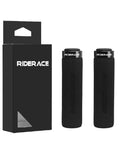 Lock On No Slip Bike Handlebar Grips With Sweat Wicking Foam For Mountain MTB BMX And Folding Bikes, product packaging and grips