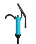 Hand Crank Fuel Transfer Pump For 55 Gallon Drums, Heavy Duty Barrel Pump For Diesel And Oils, Manual Drum Pump With Ergonomic Handle, A Real Workhorse For Water Cleaners And Hydraulic Fluid on blue PP body