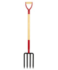 Beefy Heavy Duty Garden Fork With Wooden Handle 4 Tine Pitch Fork For Digging And Compost 45 Inch Long Manganese Steel Head With Anti Rust Coating Durable Garden Tool For Soil Prep