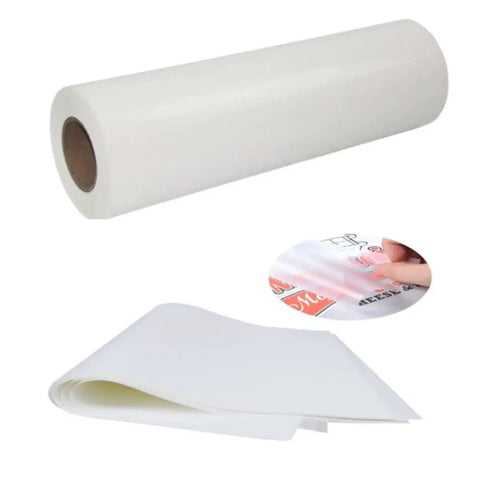 DTF Transfer Film Roll 13 Inch By 328 Foot Pro Grade Double Sided Matte with sheets and application detail image