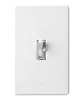 Toggle LED Dimmer Switch For Dimmable LEDs Halogen And Incandescent Bulbs 150W Single Pole Or 3 Way White front view
