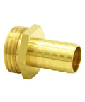 Close-up of Brass Garden Hose Adapters Bundle, 3/4 Inch Barb to 3/4 Inch GHT Male Threads, heavy duty connector