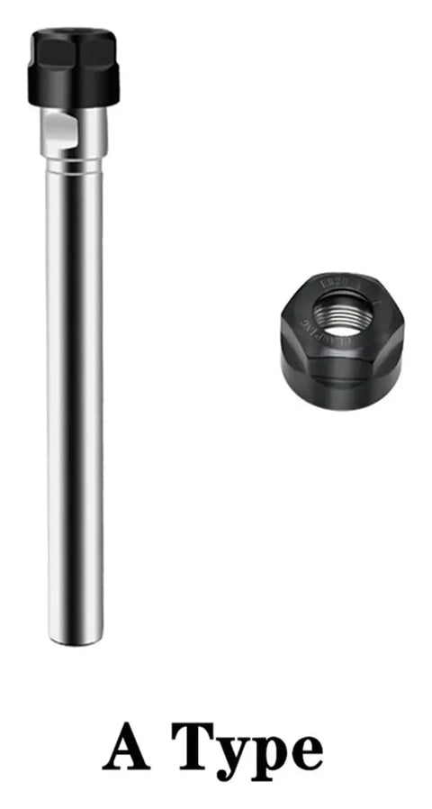 High Tech Precision ER Extension Rod For Milling 0.008mm Thick Lengthen Tool C12 C16 C20 C25 Compatible ER11 ER16 Collet Chuck Setup, A Type