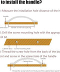 Installation guide for Antique Bronze Drop Swing Cabinet Pulls 4 Pack 4.09 Inch Bail Drawer Handles, showing steps and measurements.