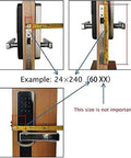 Smart Fingerprint Door Lock With App Control And Digital Code Entry Aluminum Alloy Home Security Mortise Lock with measuring guide on wood door.