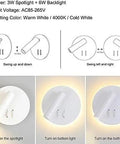 Top Notch Led Wall Sconce With Free Rotation And A Solid Metal Frame Slick Modern Indoor Lighting Upgrade For Bedroom Bedside Or Living Room No Fuss Switch Neutral White Glow showcasing adjustable spotlight and backlight controls.
