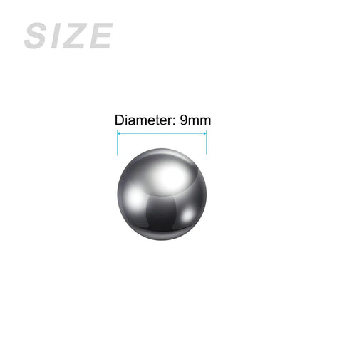 9mm 304 Stainless Steel Precision Bearing Balls Set, 10 Pieces For Industrial Machinery, Automotive, And DIY Projects, Pro Grade Beads For Bearings, Casters, Drawer Slides, And Semi Precision Applications diameter view