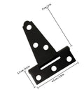 Heavy Duty Black Painted T Shaped Door Hinges Galvanized Steel With Screws 2 Inch Furniture And Gate Hinge Set for home use