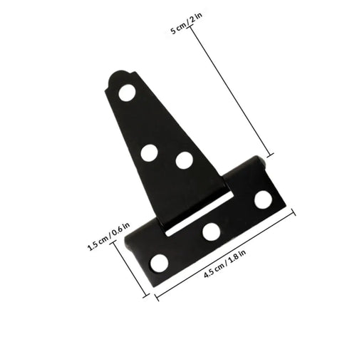 Heavy Duty Black Painted T Shaped Door Hinges Galvanized Steel With Screws 2 Inch Furniture And Gate Hinge Set for home use