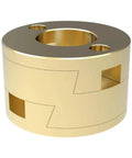 Awesome Oldham Coupler Fit For Ender 3 Z Axis Screw Connection Boosts 3D Printer Accuracy Smoothness And Stability While Cutting Vibration Down Low For Epic Print Results Every Time, brass coupler close-up