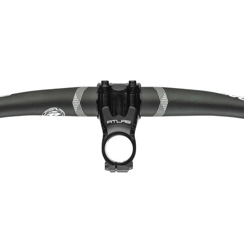 Atlas Mountain Bike Stem for Trail and All Mountain Riding, 6061 T6 Aluminum, Four Bolt 31.8mm Clamp, 50mm Reach, handlebars view