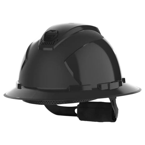 Ceros XP300 Full Brim Safety Helmet Type 1 Class C Adjustable Vents 4 Point Suspension Hard Hat Black Built For All Day Comfort On The Jobsite Use Today, side view