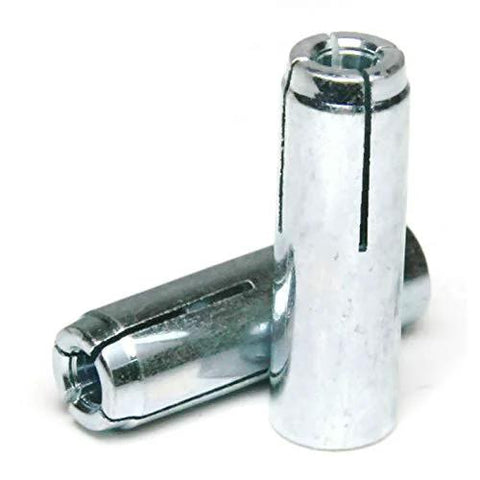 Drop In Concrete And Stone Female Expansion Anchors With Setting Tool Zinc Plated Steel Half Inch Diameter Two Inch Length