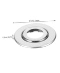 Straight Up Sharp Set 5 Pack Decorative Fire Sprinkler Cover Plates, flat stainless cover, 6.7cm, 1.2cm thick, for ceiling installations.