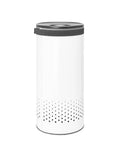 9 Gal White Laundry Hamper With Quick Drop Lid For Easy Toss In Ventilation Holes Corrosion Resistant Materials Hygienic And Discreet