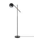 60-Inch Floor Lamp With Matte Black Finish, Brass Pivot, Metal Shade, Inline On Off Foot Switch, Adjustable Arm, 6 Foot Cord