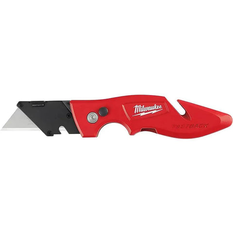 Red Fastback Press And Flip Utility Knife With Belt Clip And Onboard Wire Stripping Set Of 4 Durable Precision Cutting Tool
