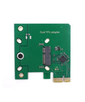 Compact Dual Edge Tpu Pcie X1 Low Profile Adapter With Coral Accelerator Support For Machine Learning Ai Projects, circuit board top view.