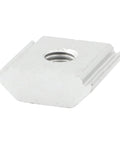 Get 50 Pcs T Nuts For Solar Panel Mounts That Fit Aluminum Rails Securely. Close-up of an aluminum T nut fastener.