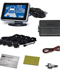 Reverse Parking Radar System With Four Rear Sensors, LCD Display, Beep Voice Alerts Or Mute, Back Up Assist Kit components