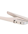 Mushroom Hole Puncher 6 Sheet A4 Capacity, mushroom shaped paper punch, side view, beige finish, desktop stationery tool for office school craft