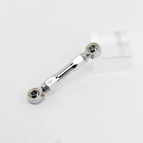 Chrome Shifter Linkage Rod Adjustable 4.0in To 5.5in For Harley V Twin Mid Control Bikes 1986 To 2025 Street Bob Low Rider S Softail Standard Dyna Aluminum 6061 T6 Chrome Plated, chrome rod