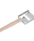 Sturdy Stainless Honeycomb Uncapper Fork With Wooden Handle For Beekeeping, sharp tines visible, tool to lift cells and hive frames