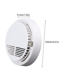 Zero Headache 10 Year Battery Smoke Detector And Alarm With Photoelectric Sensor For House And Bedroom Safety, side view, white, dimensions 102mm x 31mm.