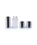 Rock Solid SBR10 Sliding Block Linear Bearing Kit with 32mm ID, 36mm OD, 33mm Length, shown in aluminum material