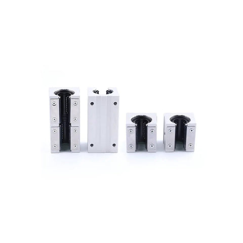 Rock Solid SBR10 Sliding Block Linear Bearing Kit with 32mm ID, 36mm OD, 33mm Length, shown in aluminum material