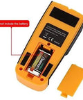 No Frills Dead On Wall Scanner And Precision Stud Finder Plus Ac Voltage Detector back view showing battery compartment and design details.
