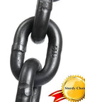 Close-up of black 6 mm chain link for Lever Chain Hoist 3/4 Ton Manual Ratchet Chain Puller Lift 10 Ft Aluminum Hand Wheel 1650 Lbs Capacity