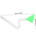 Adjustable Seed Planter Tube Kit For Even Seed Spreading In Corn And Wheat Fields with green plastic tip and dimensions shown