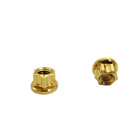 Beefy Aerospace Grade Titanium Nuts M6 M8 M10 M12 Hex Flange Bolts For Locomotive Motorcycle Bicycle Car Boat Brake Accessories Pack Of 5