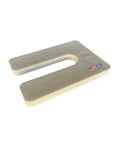 Heavy Duty White Plastic Shims For Window And Door Installations 250 Count Pack, close-up view of a shim with horseshoe shape.