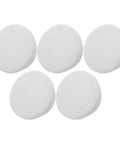 5pcs White Silicone Bathtub Seal Plug for 30-31mm Round Holes, round white silicone stoppers arranged in a five-pack.