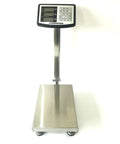 Rock Solid Heavy Duty Platform Scale Built Tough For Warehouse Shipping And Commercial Jobs with large LCD screen and stainless base.