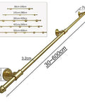Hella Sturdy Gold Wrought Iron Handrail For Elderly And Kids Safety Stair Railing With No Sweat Indoor Outdoor Grab Complete Kit visible with size 30-600cm and 3.2cm tube.
