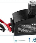 Dimensions of 120V AC Dusk To Dawn Photocell Light Sensor For Outdoor Hard Wired Post Eye Light Control ETL Listed, side wires view