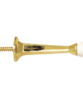 3-Inch Stainless Steel Door Stops With White Rubber Cushion, Polished Brass Finish, wall mount, single piece shown
