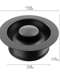 Matte Black Universal Garbage Disposal Sink Flange Stopper Kit 304 Stainless Steel Plug Fits 3-1/2 Inch Standard Drain Openings
